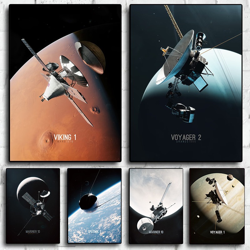 Star Map Poster - Zonnestelsel verkenning canvas kunst NASA sondes